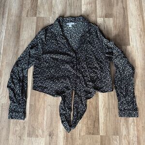 Topshop Eye And Heart Patterned Button Up Blouse